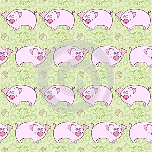 Pigs. Background, illustration.