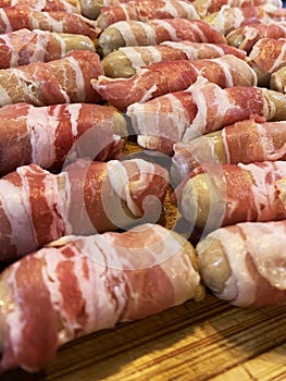 Pigs in blankets close up
