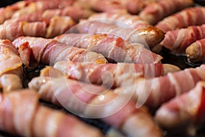 Pigs in Blankets Sausages Wrapped in Bacon