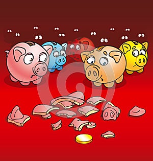 Pigs-coin boxes