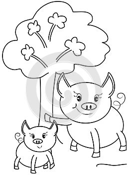 Pigs coloring page