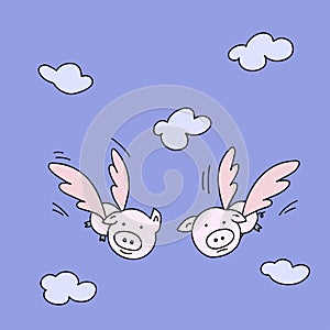 When pigs fly. When pigs have wings. Metaphoric idiom.