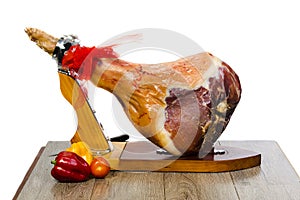 Pigs ham on a stand photo