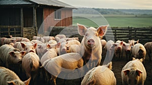 Pigs hick in the Sty Farm. photo