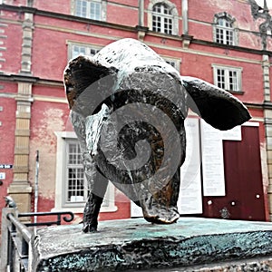 Pigs statue on the streets of Wismar