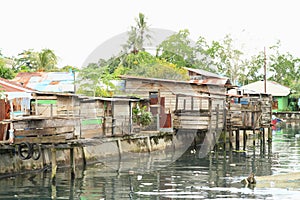 Pigsties above sea in Manokwari