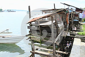 Pigsties above sea in Manokwari