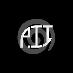 PII letter logo design on black background.PII creative initials letter logo concept.PII vector letter design