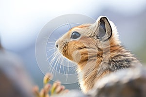 pika in profile with mountain backdrop