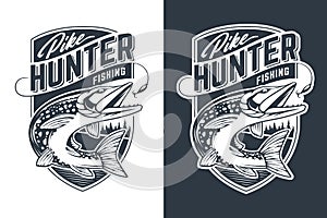 Pike Hunter Vector Emblem Design