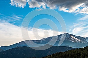 Pikes peak mountain range colorado springs