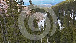 Pikes Peak Panorama. The beautiful scenic view from top of the Pikes Peak Mountains in Colorado Spring, Colorado, USA