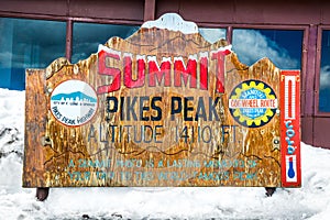 Pikes Peak Summit - Classic Wood Signage photo