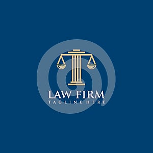 Pilar law legal firm logo icon vector template