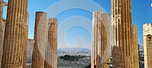 Pilars at the acropolis of Athens photo