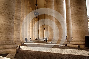 Pilars before the St.Peters Dom in the Vatican photo