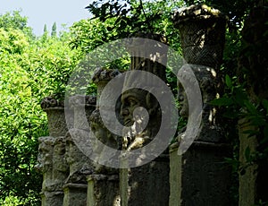 Pilasters statues of Gods. Bomarzo. Italy photo