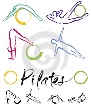 Pilates class â€“ color vector