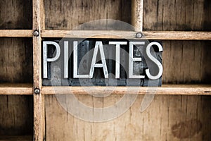 Pilates Concept Metal Letterpress Word in Drawer photo
