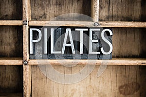 Pilates Concept Metal Letterpress Word in Drawer