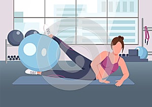 Pilates flat color vector illustration