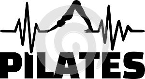 Pilates heartbeat line with silhouette photo
