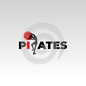 Pilates logo, Pilates woman logo design graphic