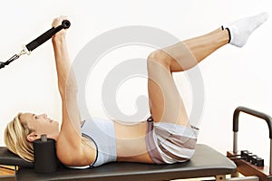 Pilates reformer bed photo