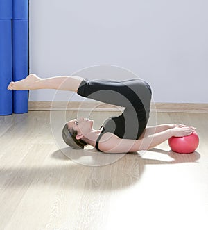 Pilates woman stability ball gym fitness yoga