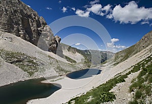 Pilato Lakes at midday