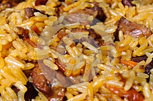 Pilau (pilaw, plov) - a rice and meat meal macro