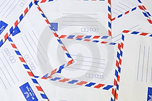 Pile of air mail envelope