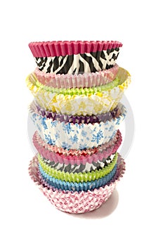 Pile of all colors cupcake paper cups.