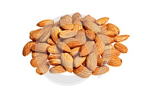 Pile of almonds isolated