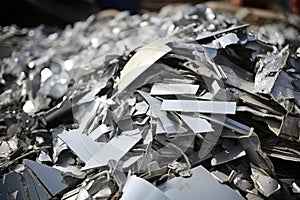 a pile of aluminum scrap pieces ready for recycling