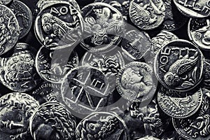 Pile of Ancient Silver Coins