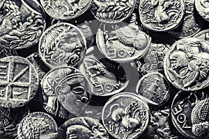 Pile of Ancient Silver Coins