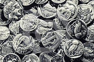 Pile of Ancient Silver Coins
