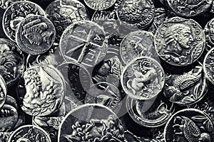 Pile of Ancient Silver Coins