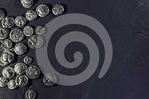 Pile of Ancient Silver Coins