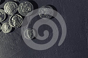 Pile of Ancient Silver Coins