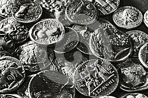 Pile of Ancient Silver Coins