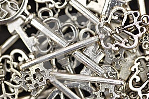 Pile of antique metallic keys