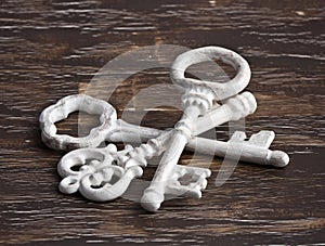 Pile of antique white keys