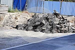 Pile of asphalt road surface