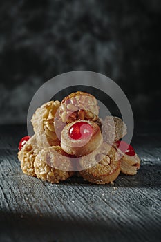pile of assorted panellets typical of Catalonia, Spain photo