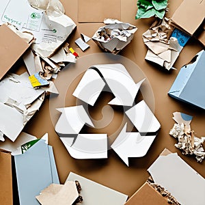 A pile of assorted paper and cardboard materials m