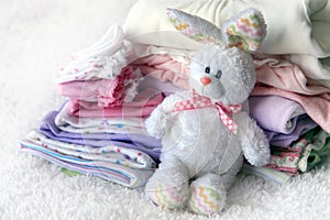 Pile of baby clothes