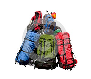 Pile of backpacks