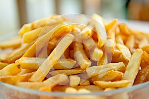 Pile of baked french fries